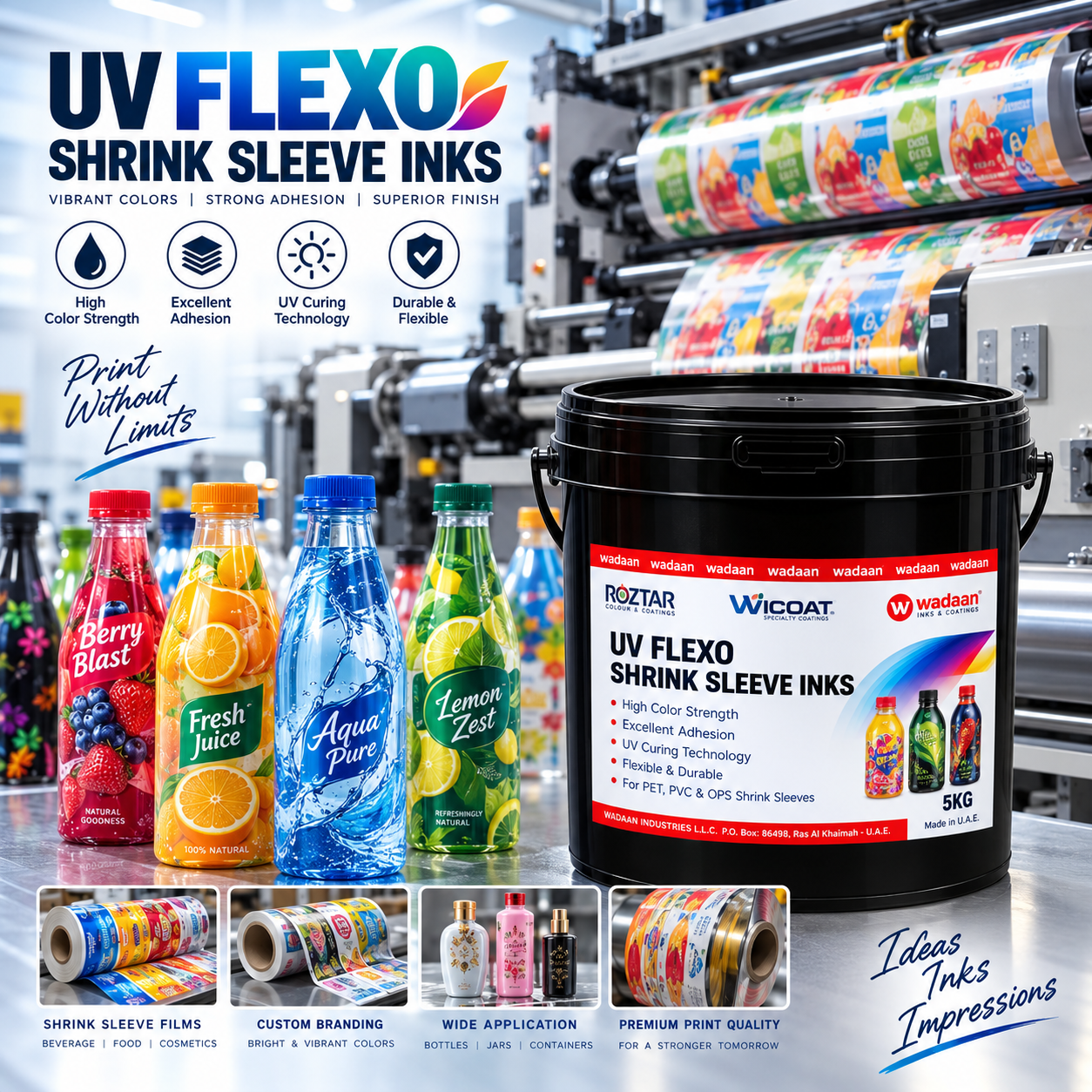 Roztar UV Flexo Shrink Sleeve Inks